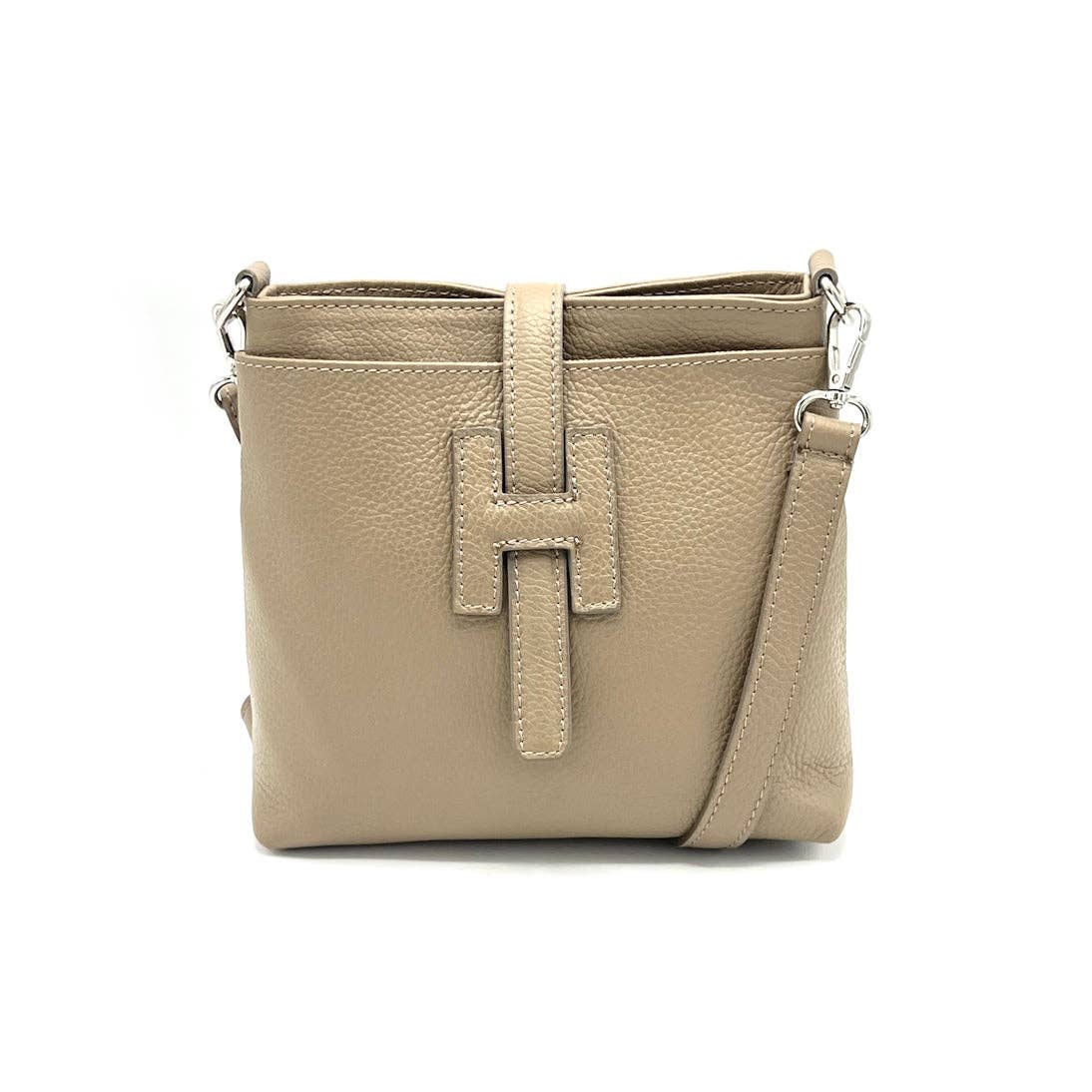 Summer collection, genuine leather shoulder bag, Made in Italy