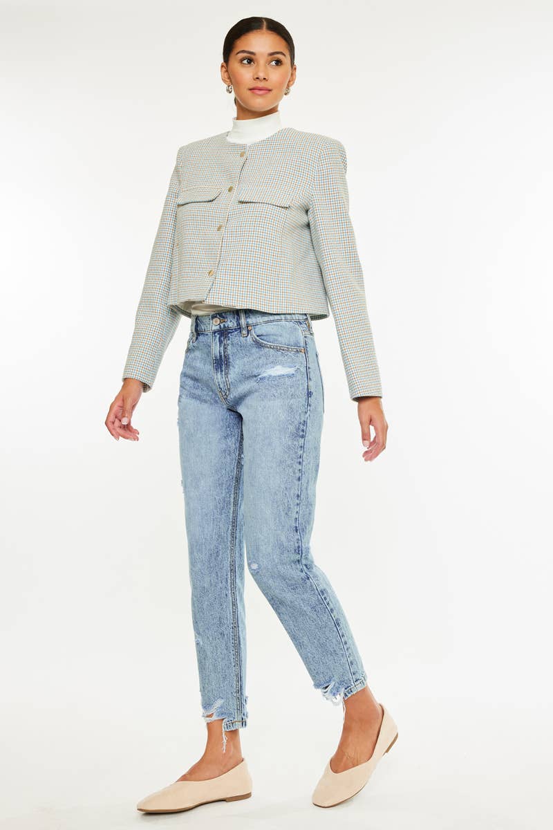 ARIA: High Rise Ankle Mom Jeans