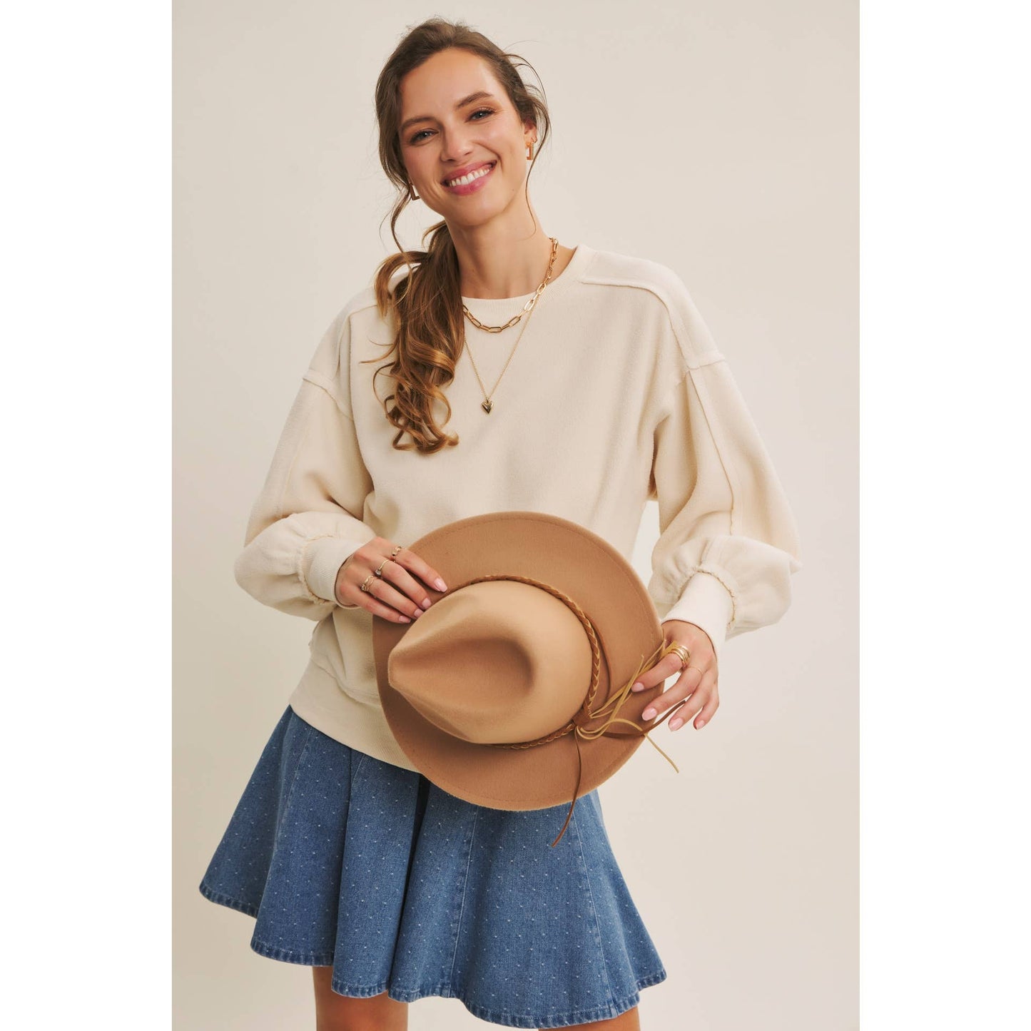 AMY- Denim Flare Mini Skirt