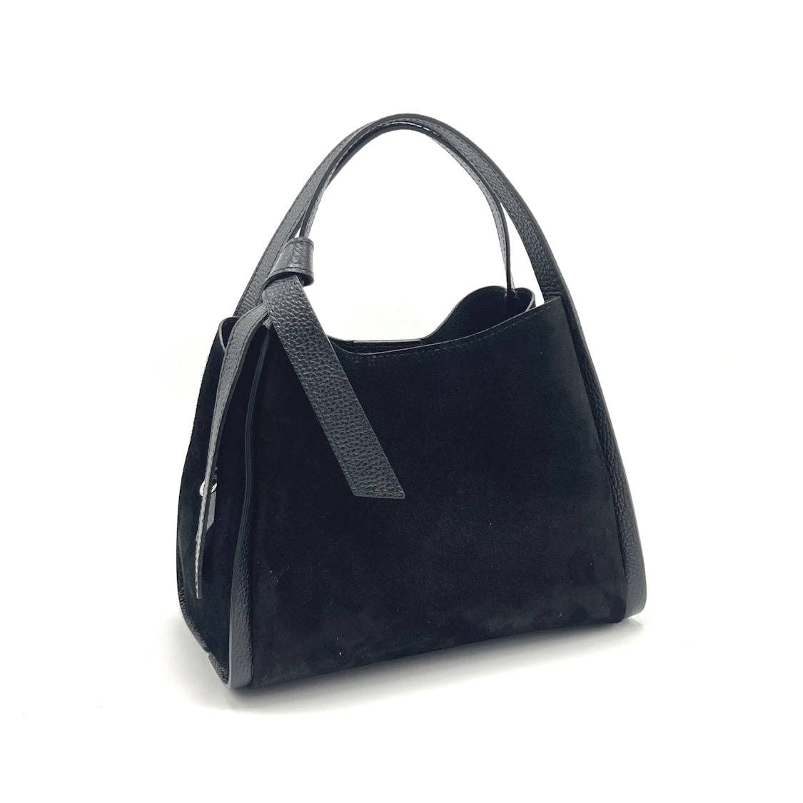 Suede leather handbag with crossbody strap, Made in Italy, art. 112638