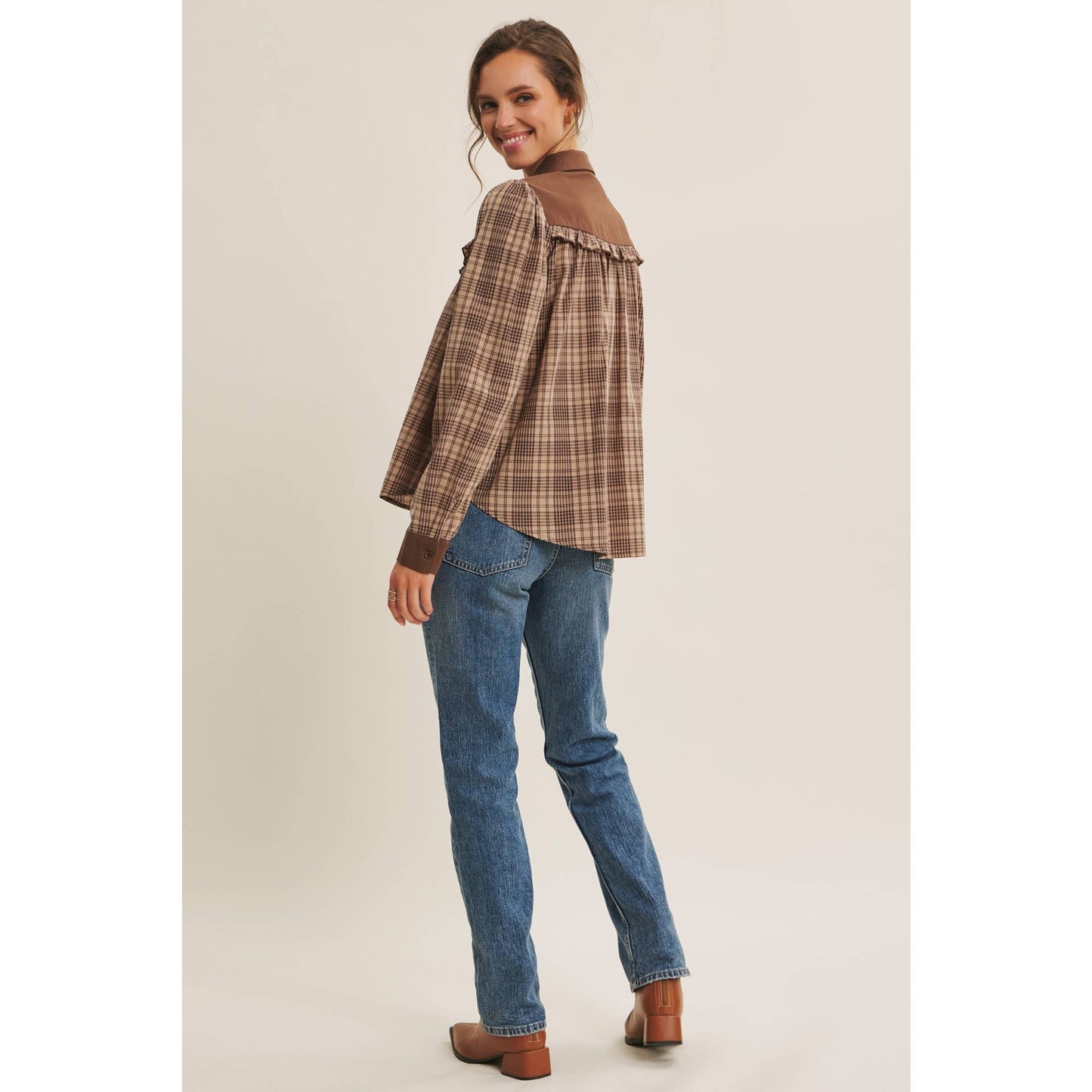 PAYTON- Plaid Blouse