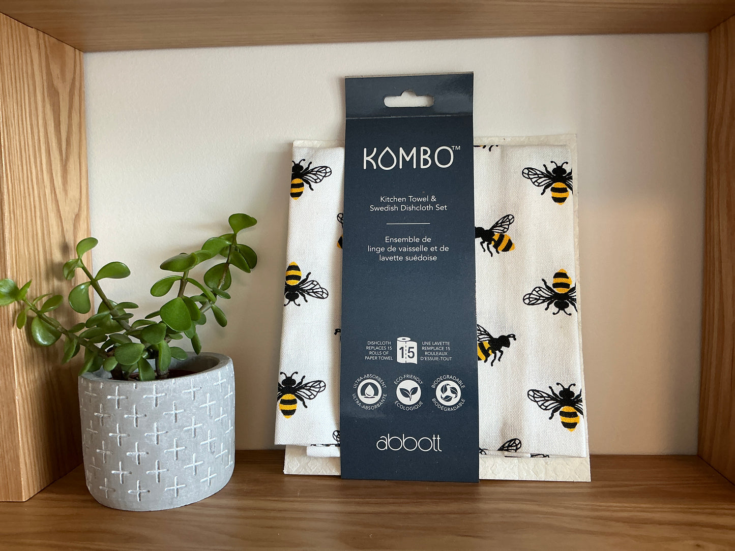 Kombo kitchen towel & Swedish dishcloth set