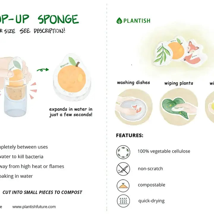 Set of 3 Endangered Species Pop up Sponges + Hook