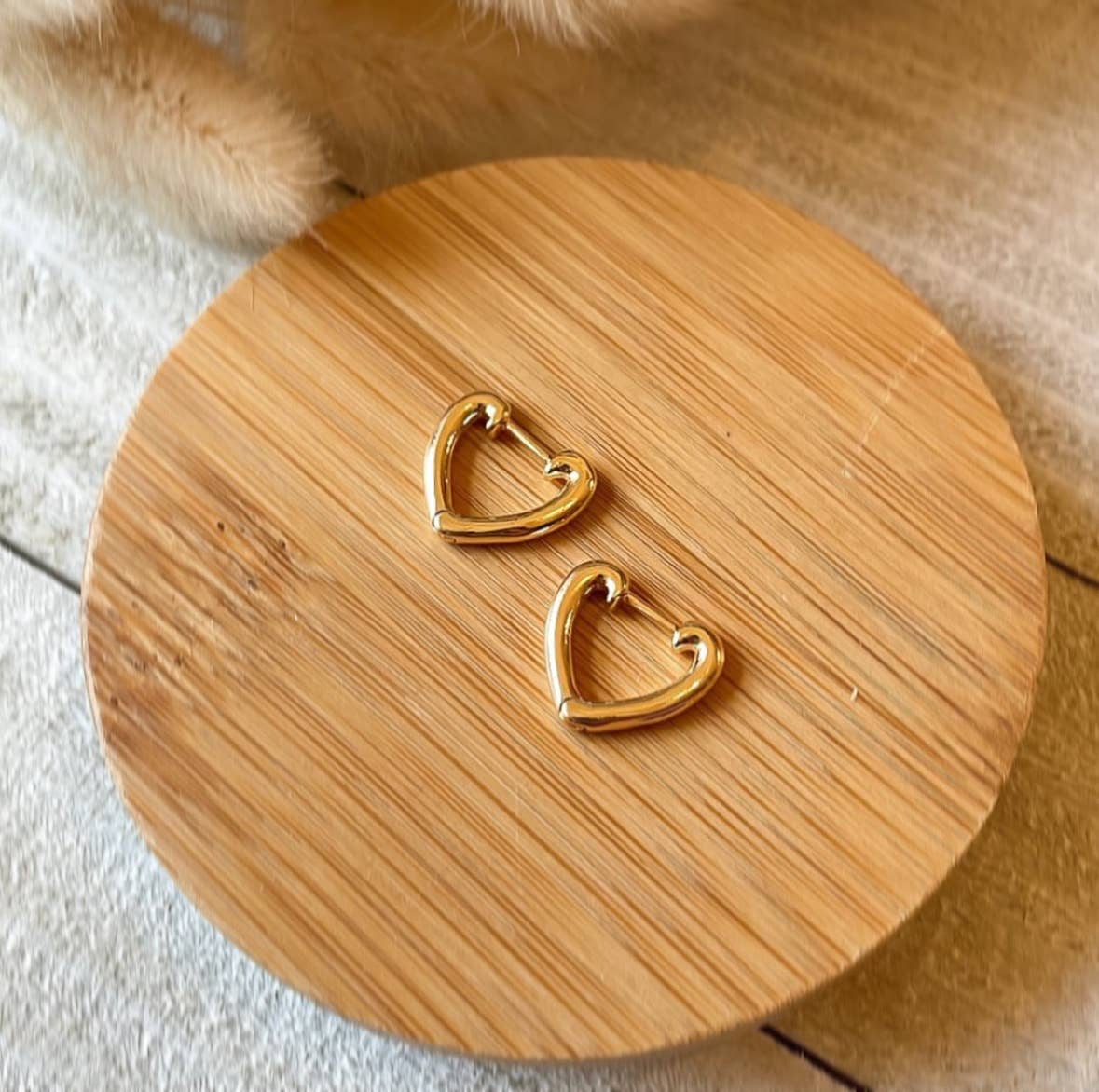Gold Plated Medium Heart Hoops