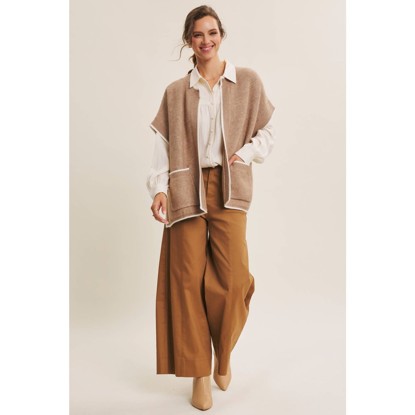 GRACE- Sweater Poncho With Pockets