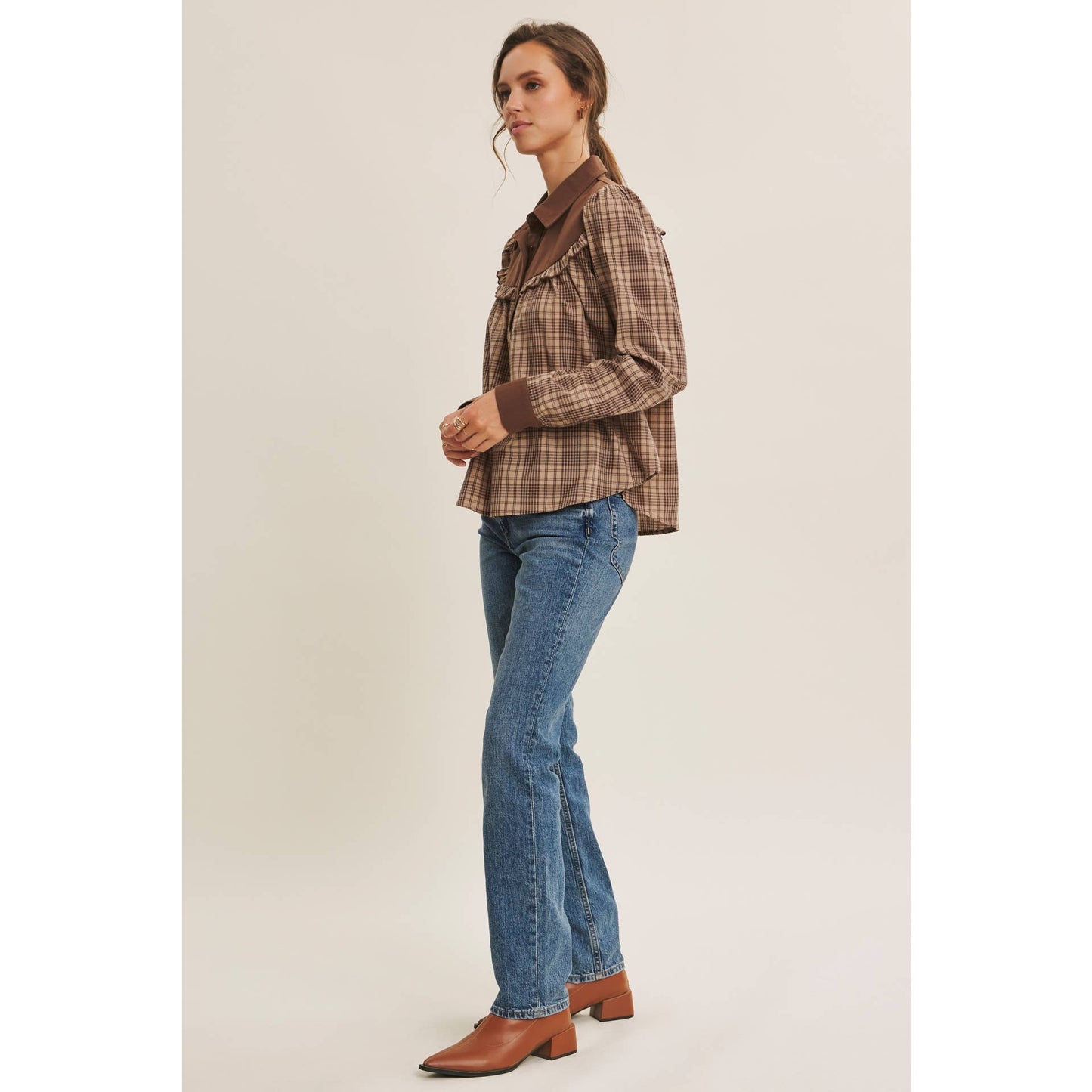 PAYTON- Plaid Blouse