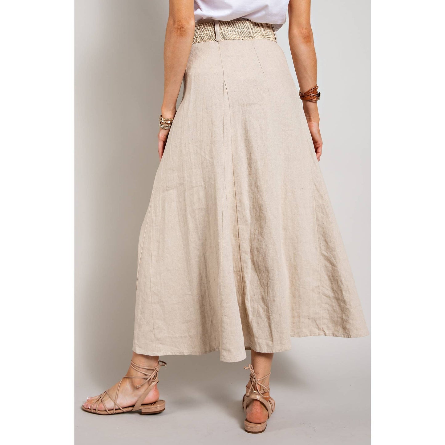 LEIGHTON: Linen Maxi Skirt