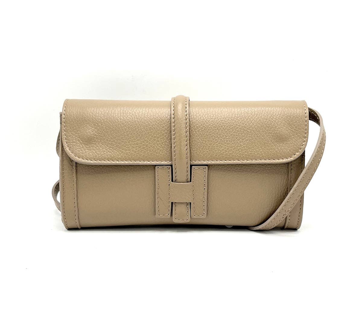 Genuine leather clutch bag, Made in Italy