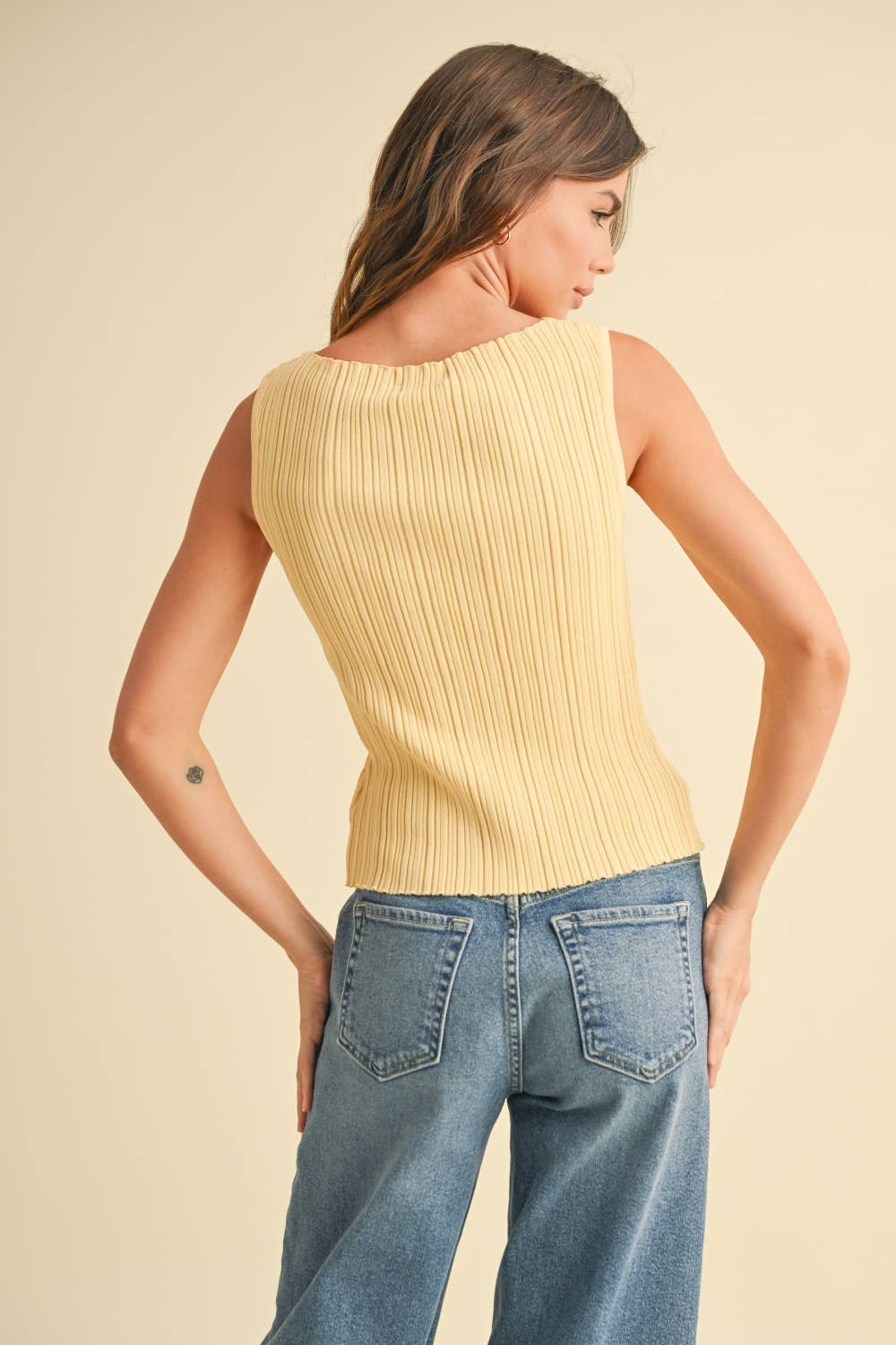 TAYLOR: Viscose ribbed knit top