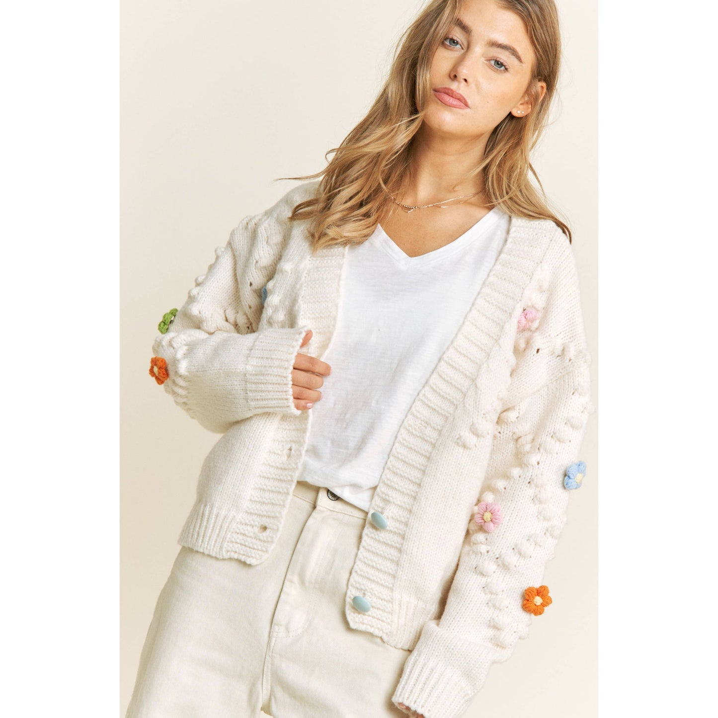 SUNDAY: 3D Flower Knit Cardigan
