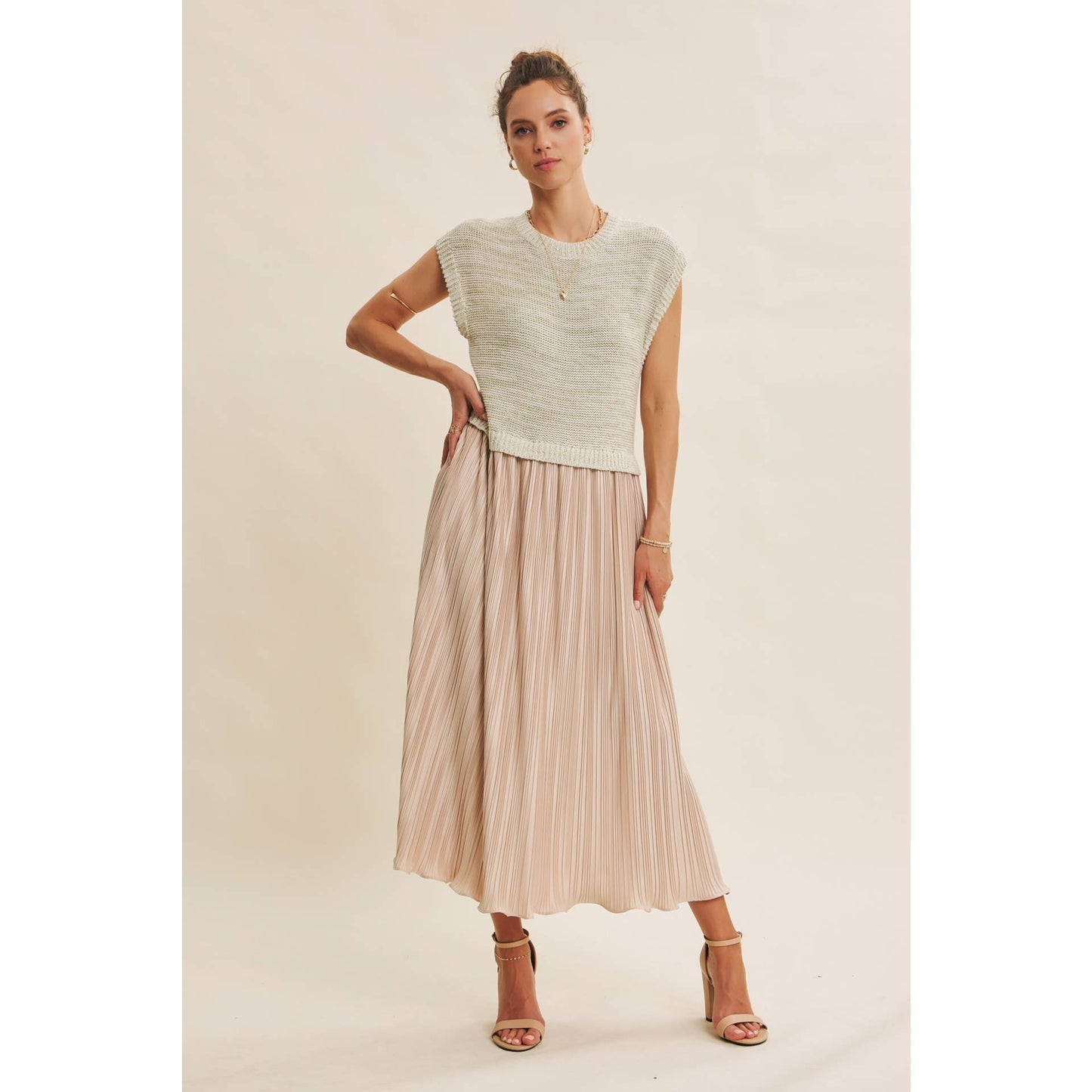 CHRISTINA- Twofer Midi Dress