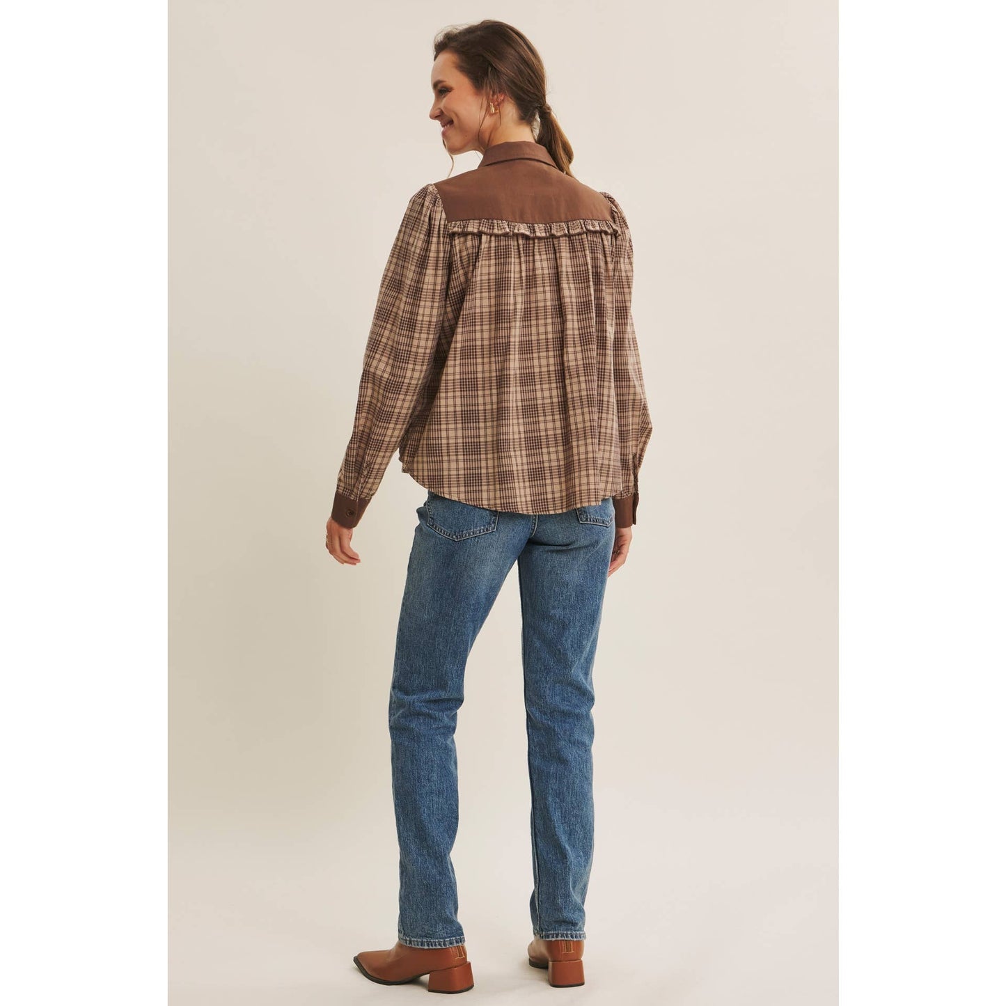 PAYTON- Plaid Blouse