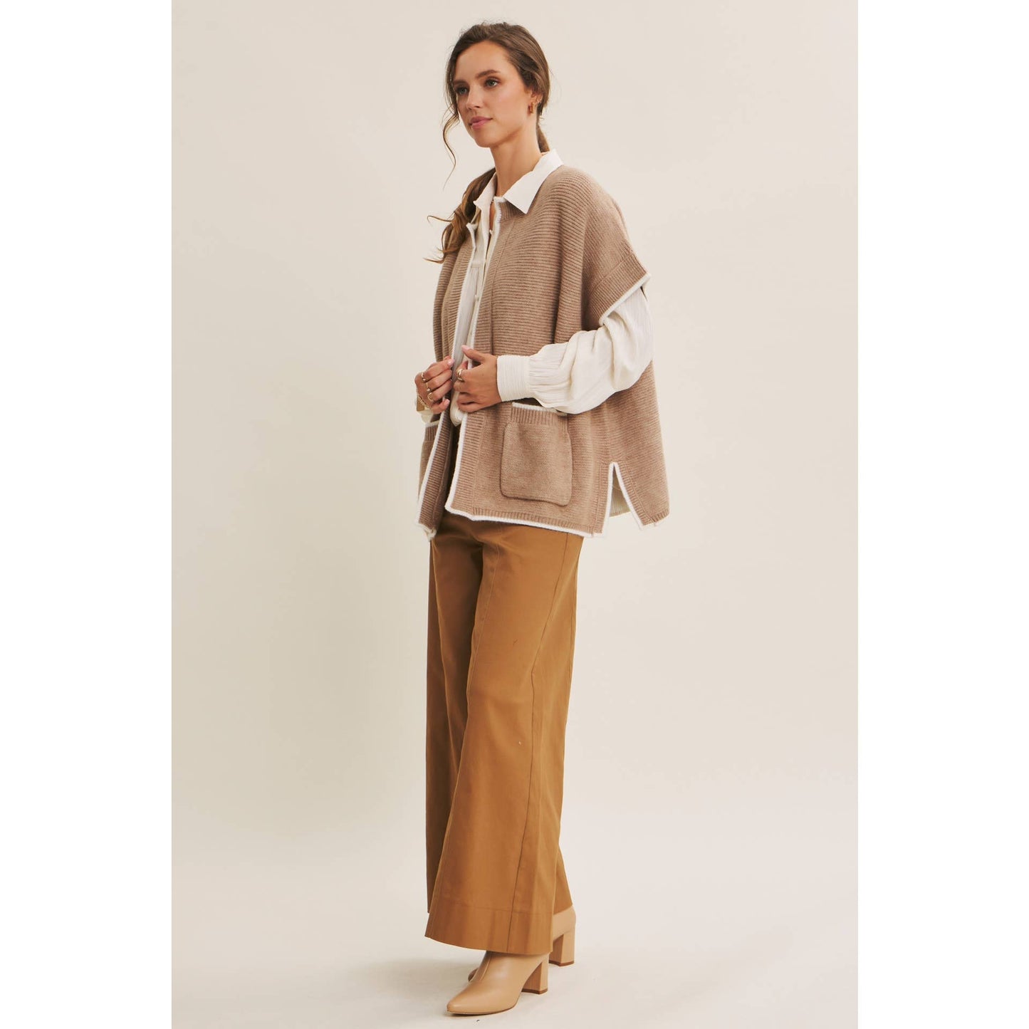 GRACE- Sweater Poncho With Pockets