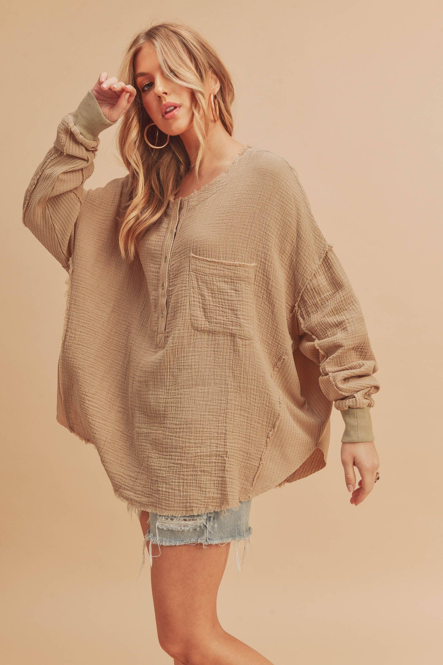 RAQUEL: Half Button Down Top