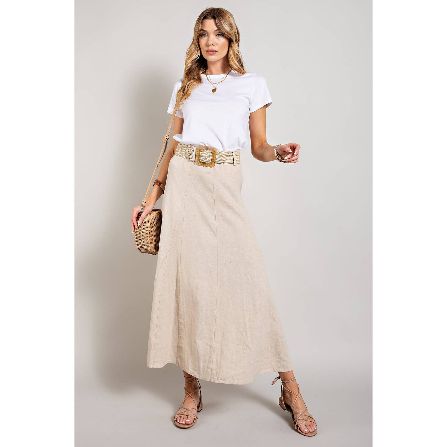 LEIGHTON: Linen Maxi Skirt