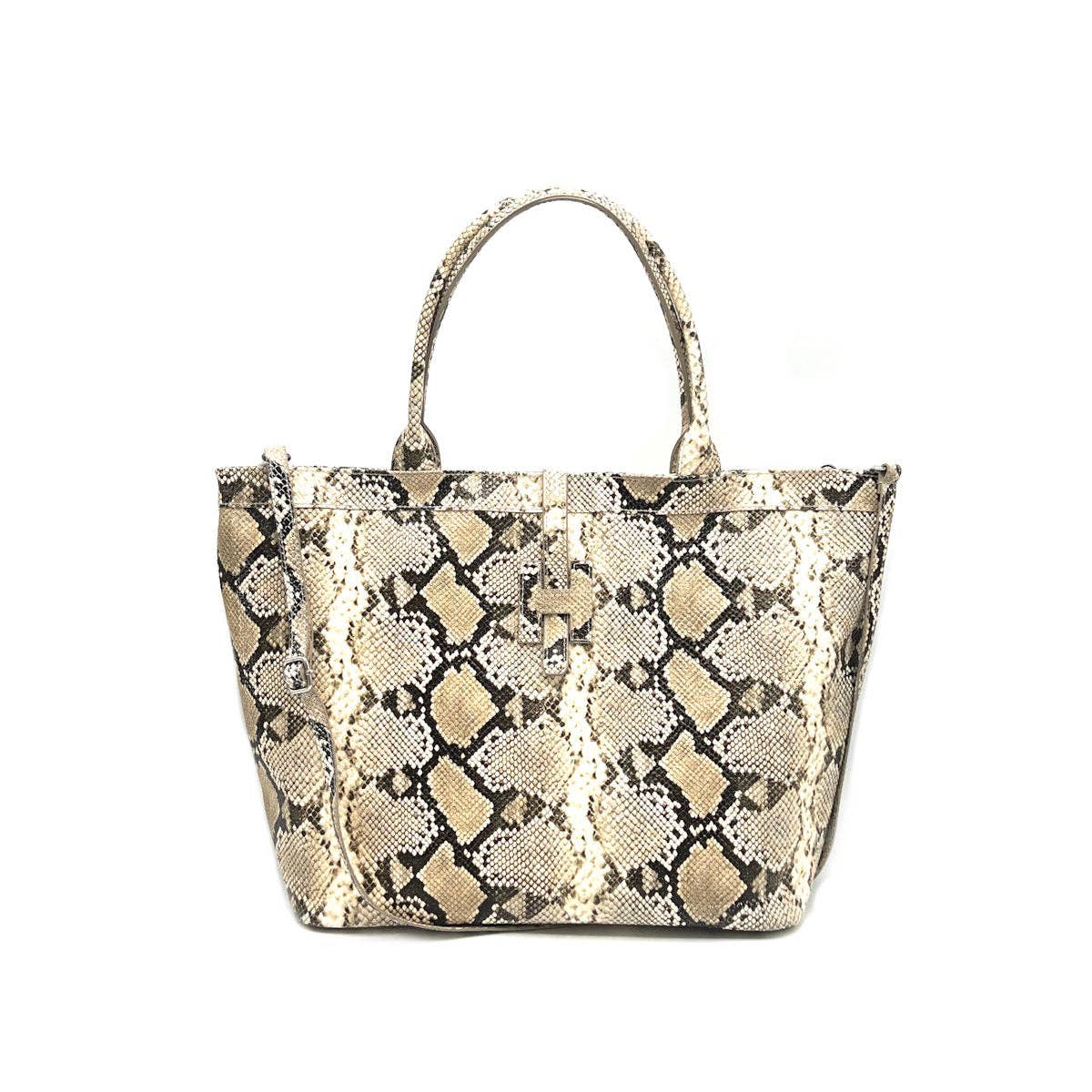 PAM:Leather Snake Print Tote