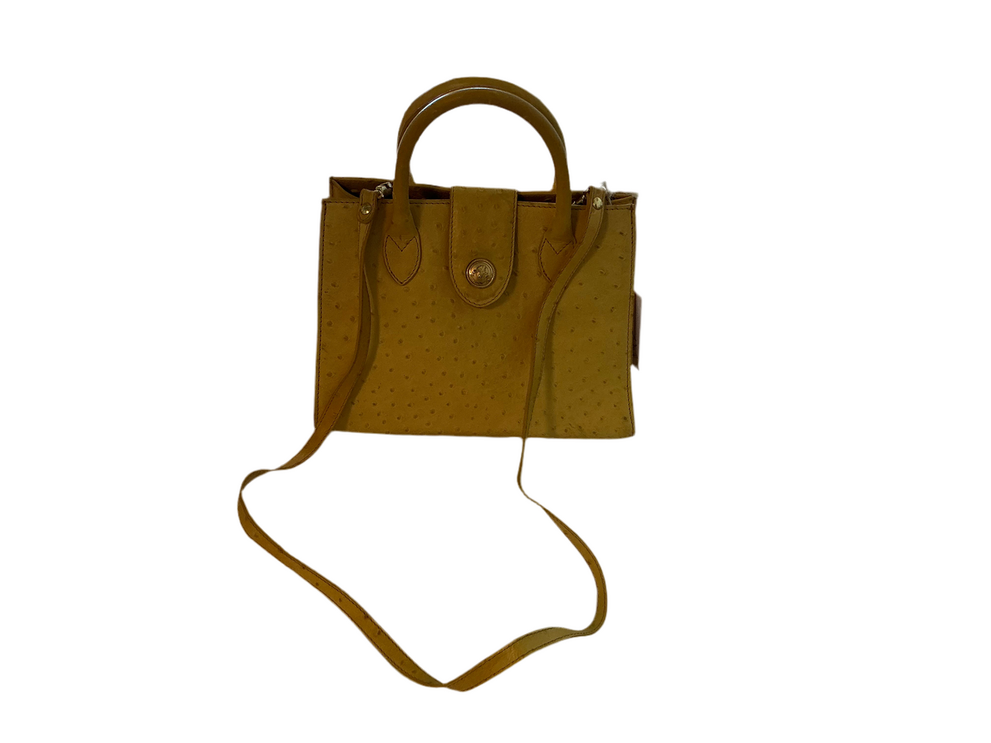 Didier Lamarthe Yellow Ostrich Handbag With Strap