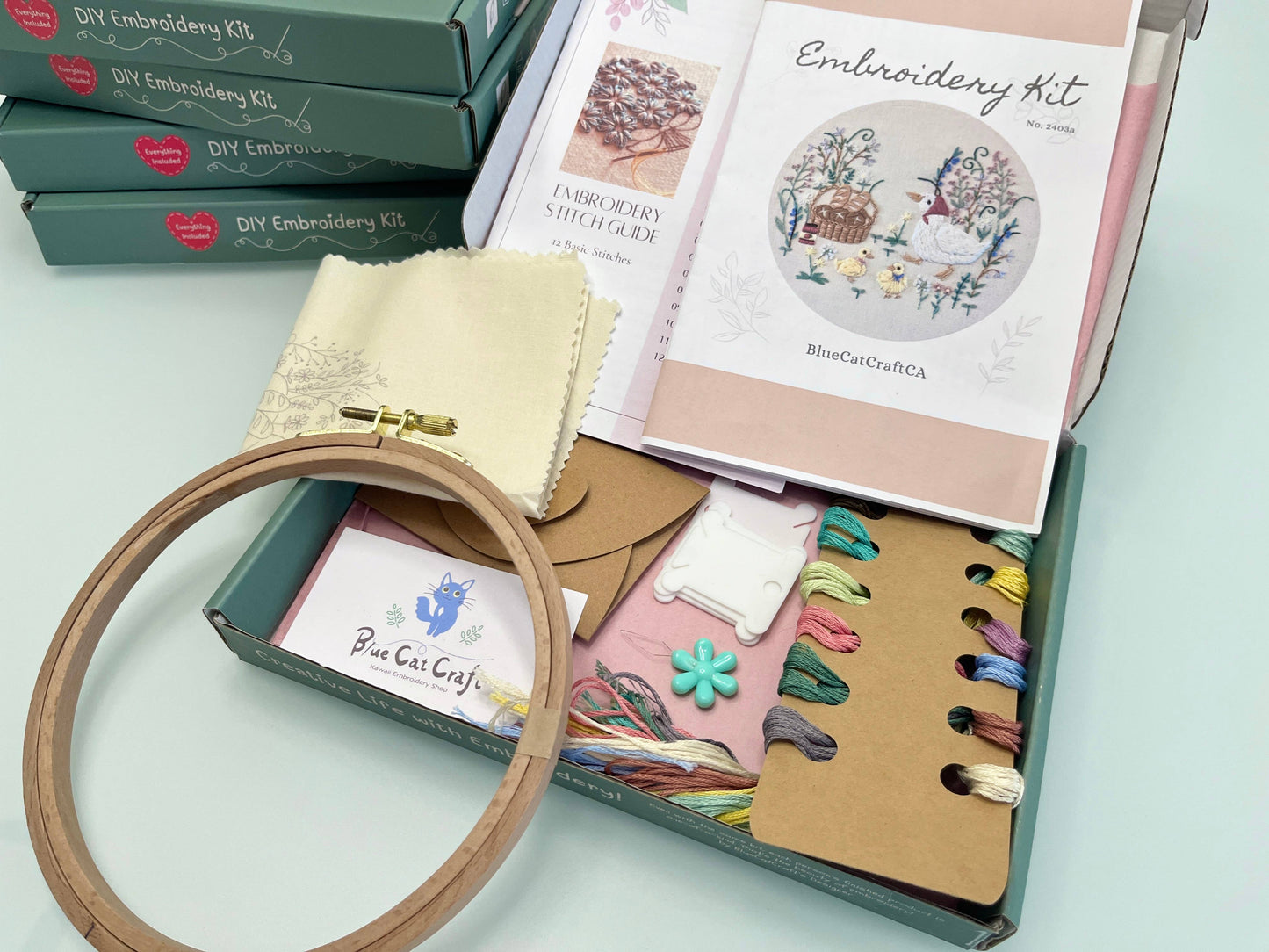 DIY Embroidery Kit Spring Hedgehog / Cute hand embroidery