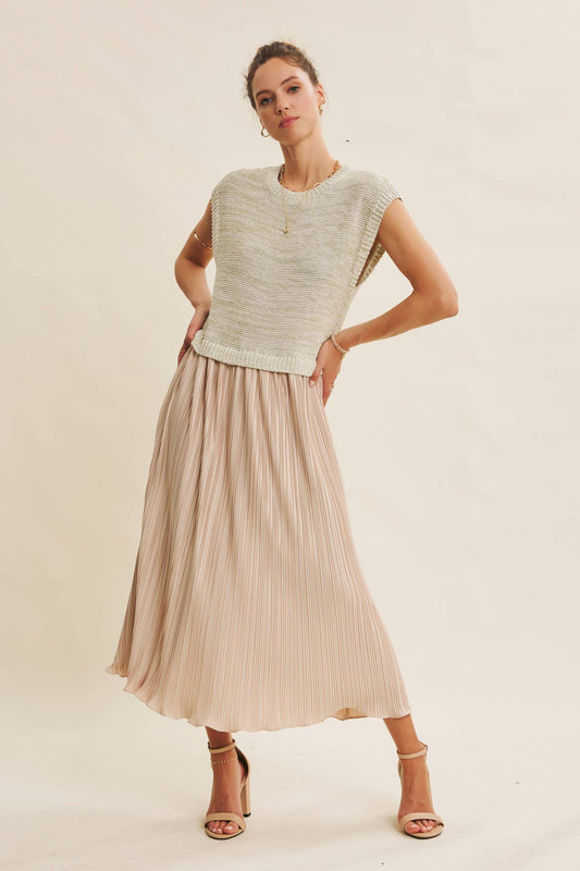 CHRISTINA- Twofer Midi Dress