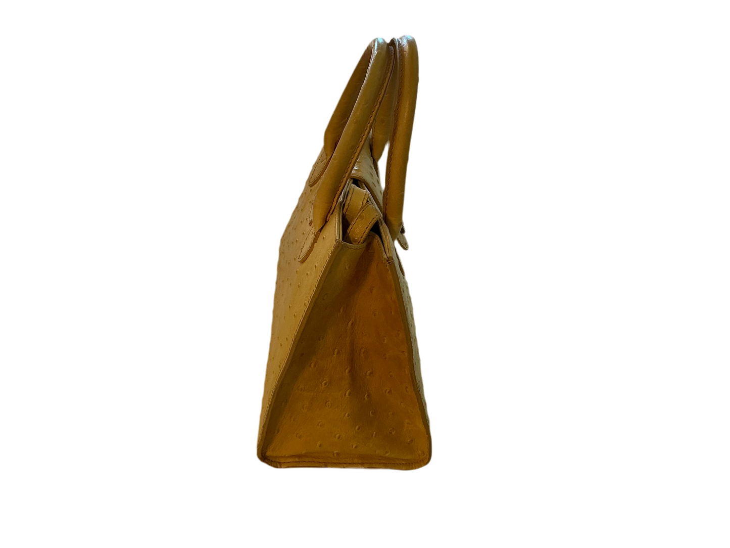 Didier Lamarthe Yellow Ostrich Handbag With Strap