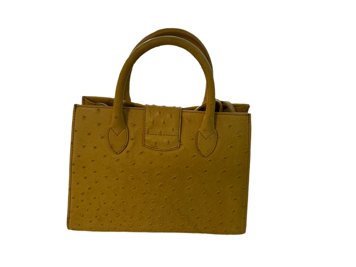 Didier Lamarthe Yellow Ostrich Handbag With Strap