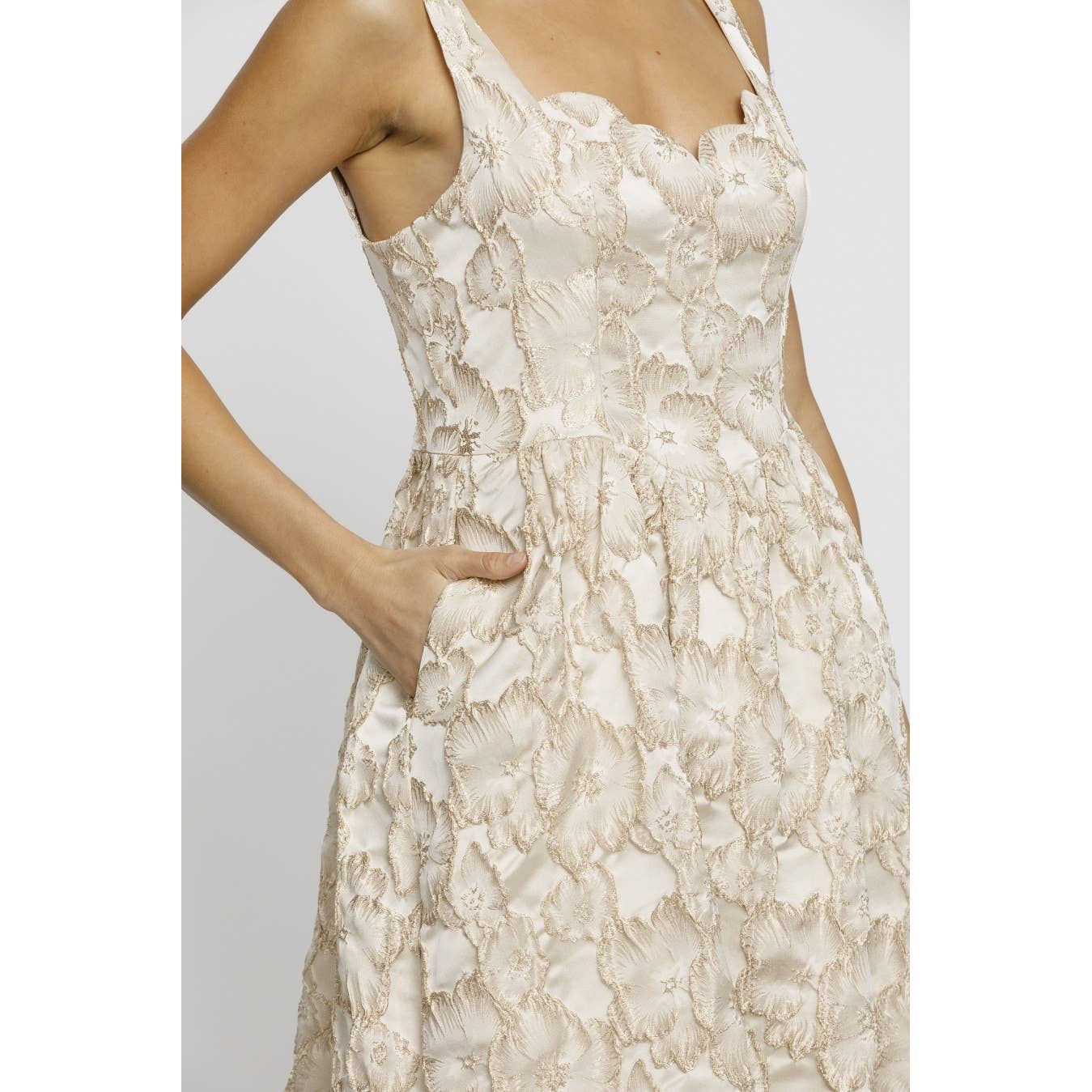 WYATT: Glitter Floral Midi Dress