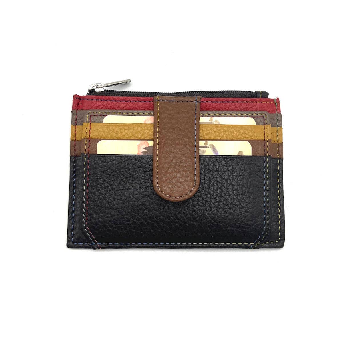 Genuine leather wallet, rainbow color, art. PFU33.392
