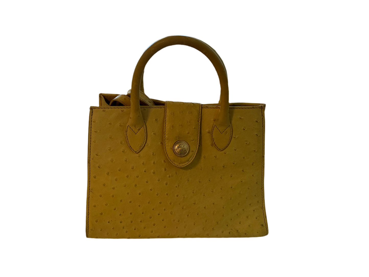 Didier Lamarthe Yellow Ostrich Handbag With Strap