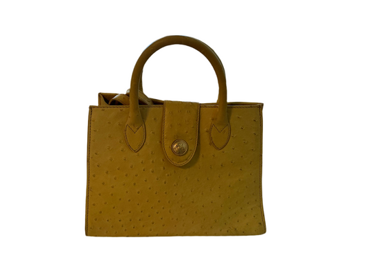 Didier Lamarthe Yellow Ostrich Handbag With Strap