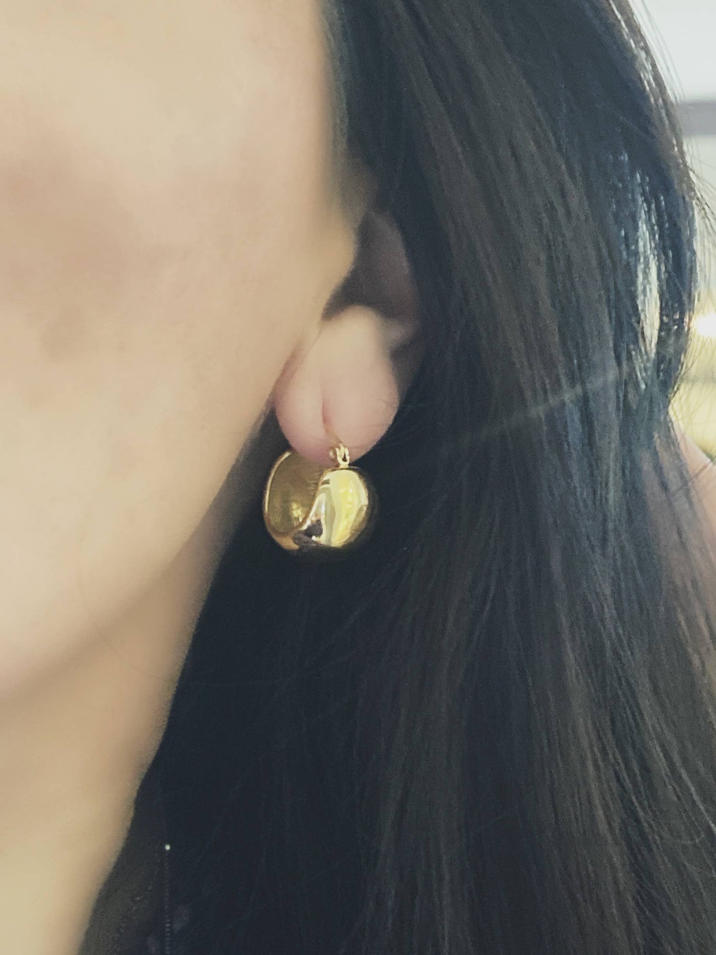 Hoop earrings 18k gold plated thick hoop earrings, chunky