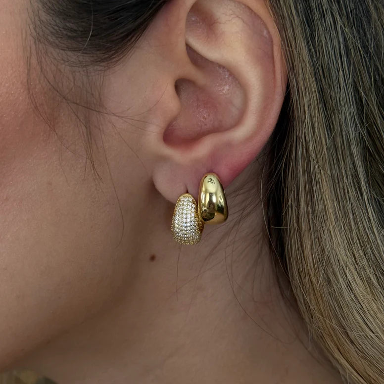 Puffy Dome Hoop Earrings