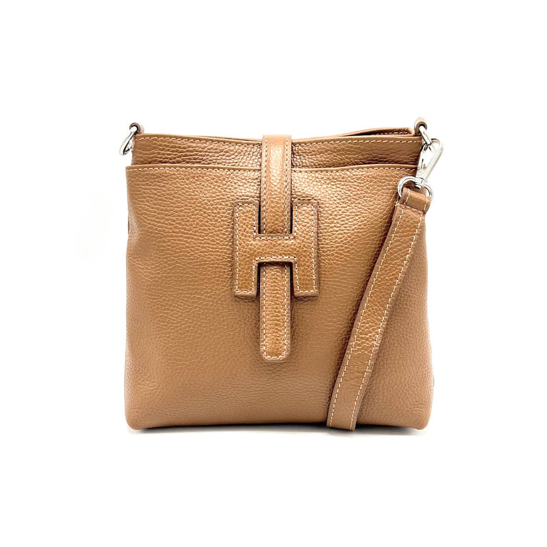 Summer collection, genuine leather shoulder bag, Made in Italy