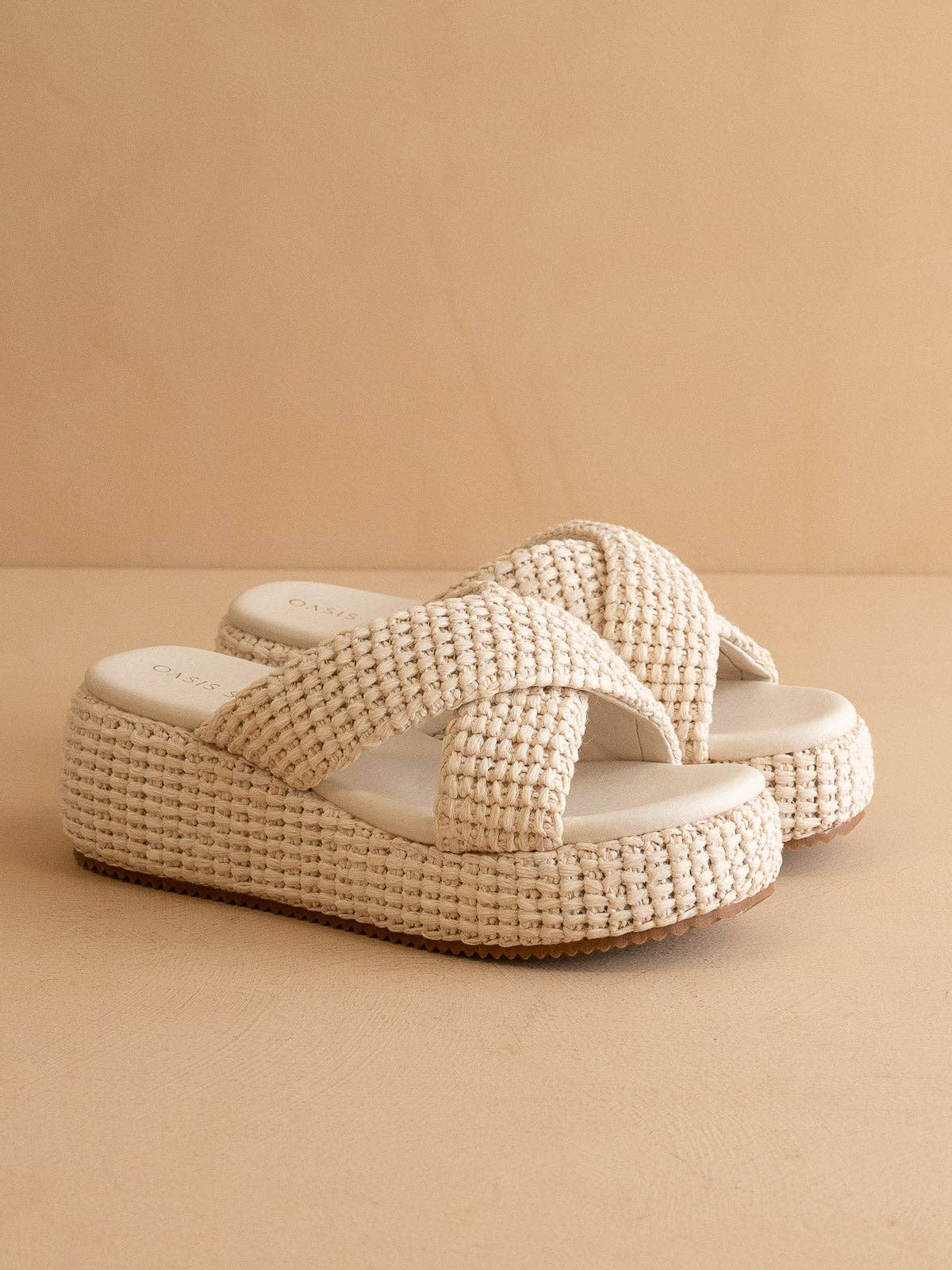 The Savannah| Ivory Raffia Platform Sandal