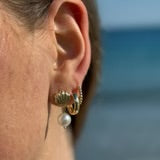 TUBE HUGGIE HOOP EARRINGS