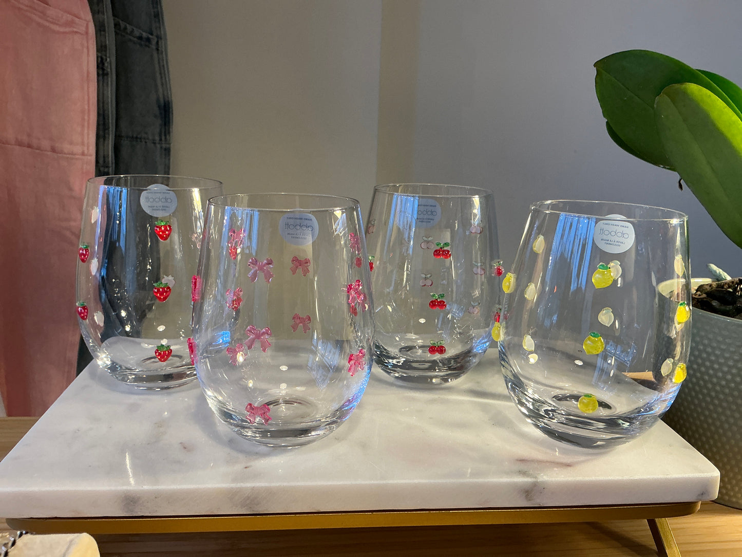 Stemless Orchard & Bow Glass Collection