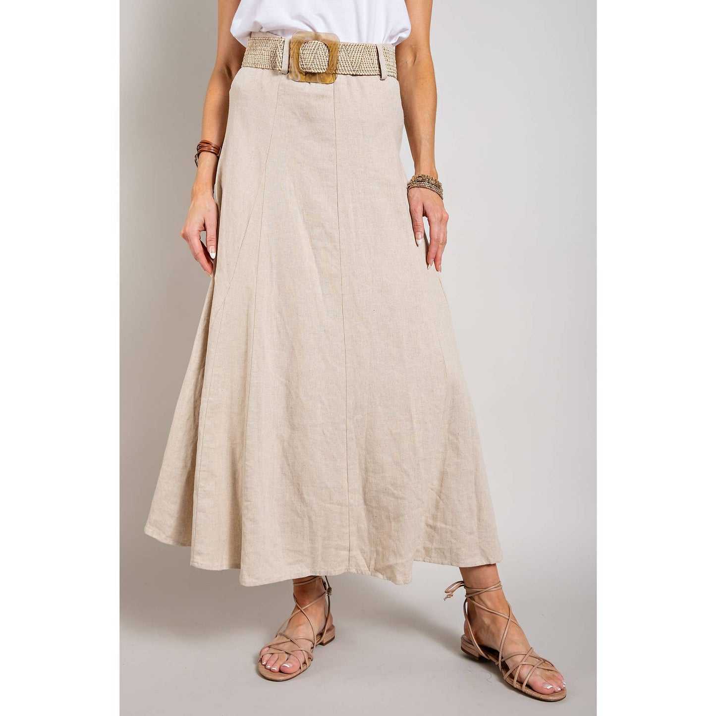 LEIGHTON: Linen Maxi Skirt