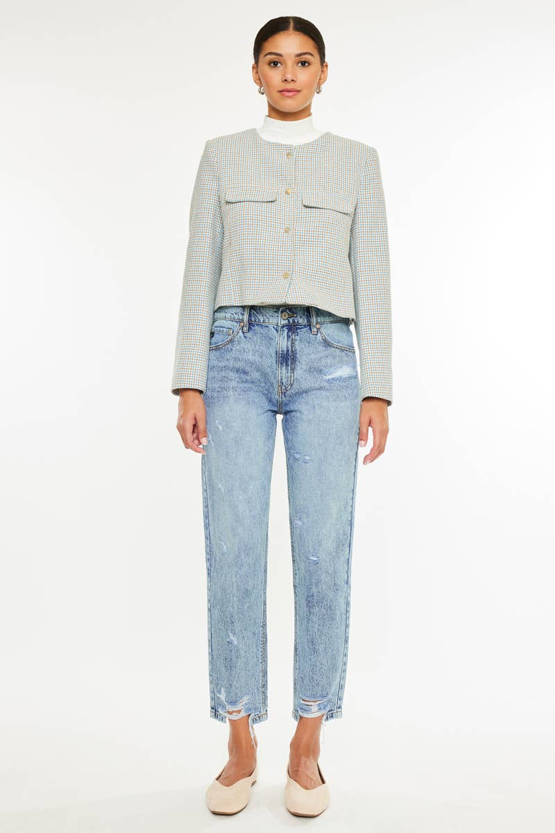 ARIA: High Rise Ankle Mom Jeans