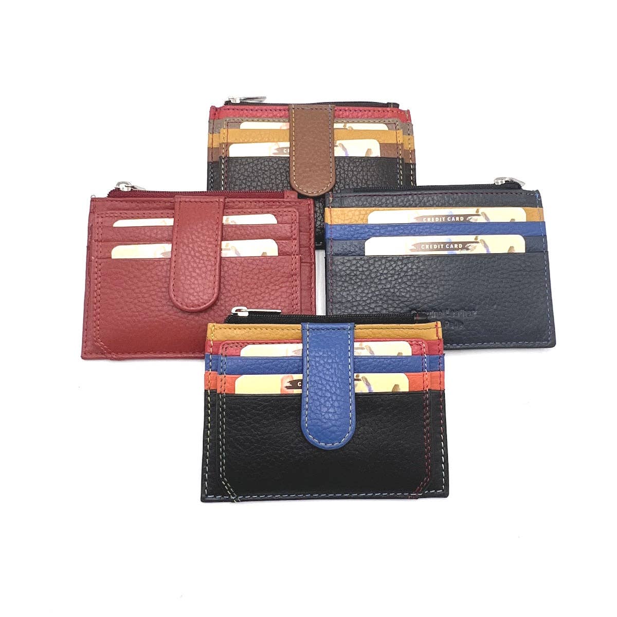 Genuine leather wallet, rainbow color, art. PFU33.392