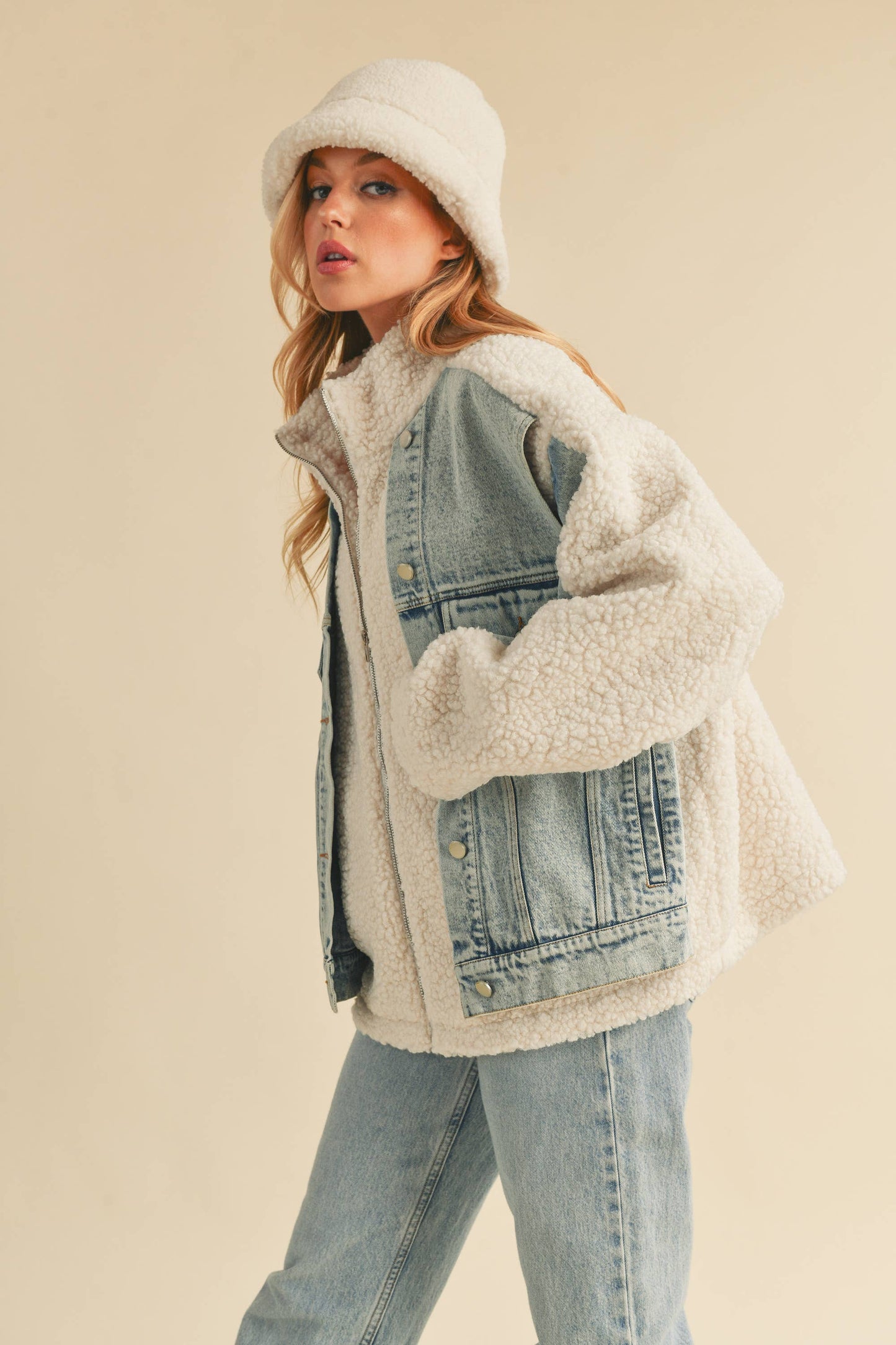HARPER: Sherpa & Denim Jacket