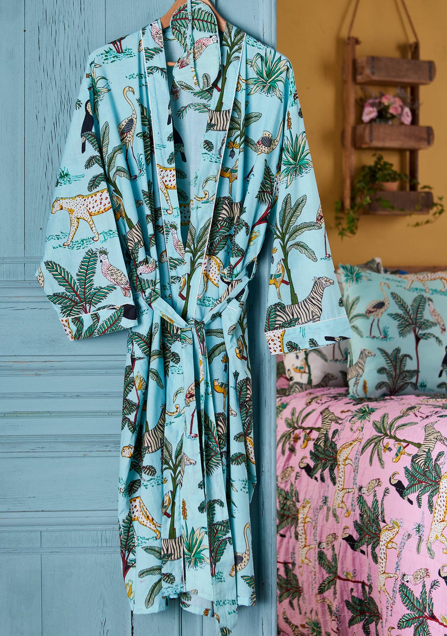 Jungle Print Robe - Jade