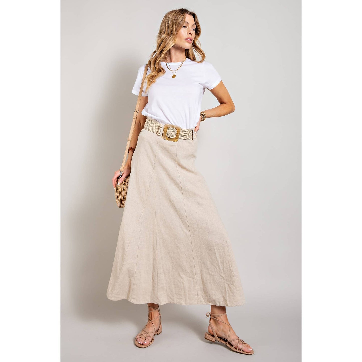 LEIGHTON: Linen Maxi Skirt