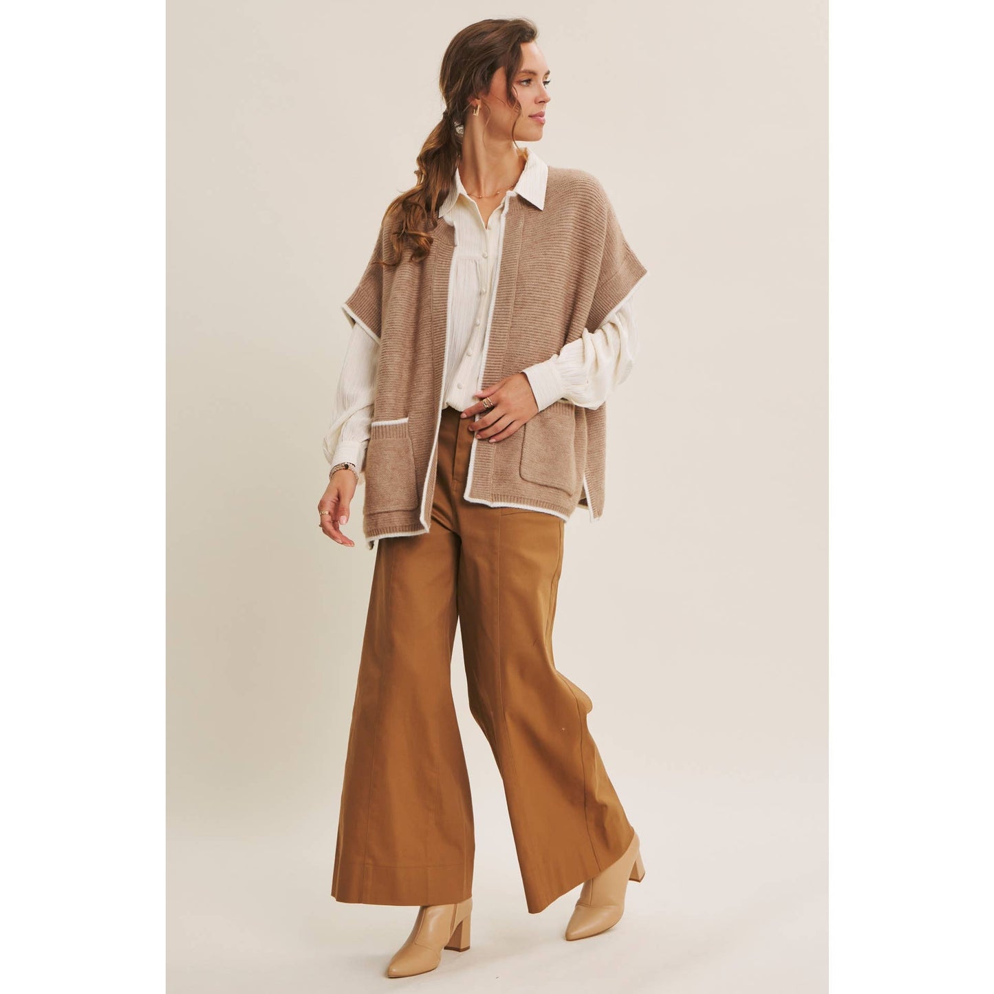 GRACE- Sweater Poncho With Pockets