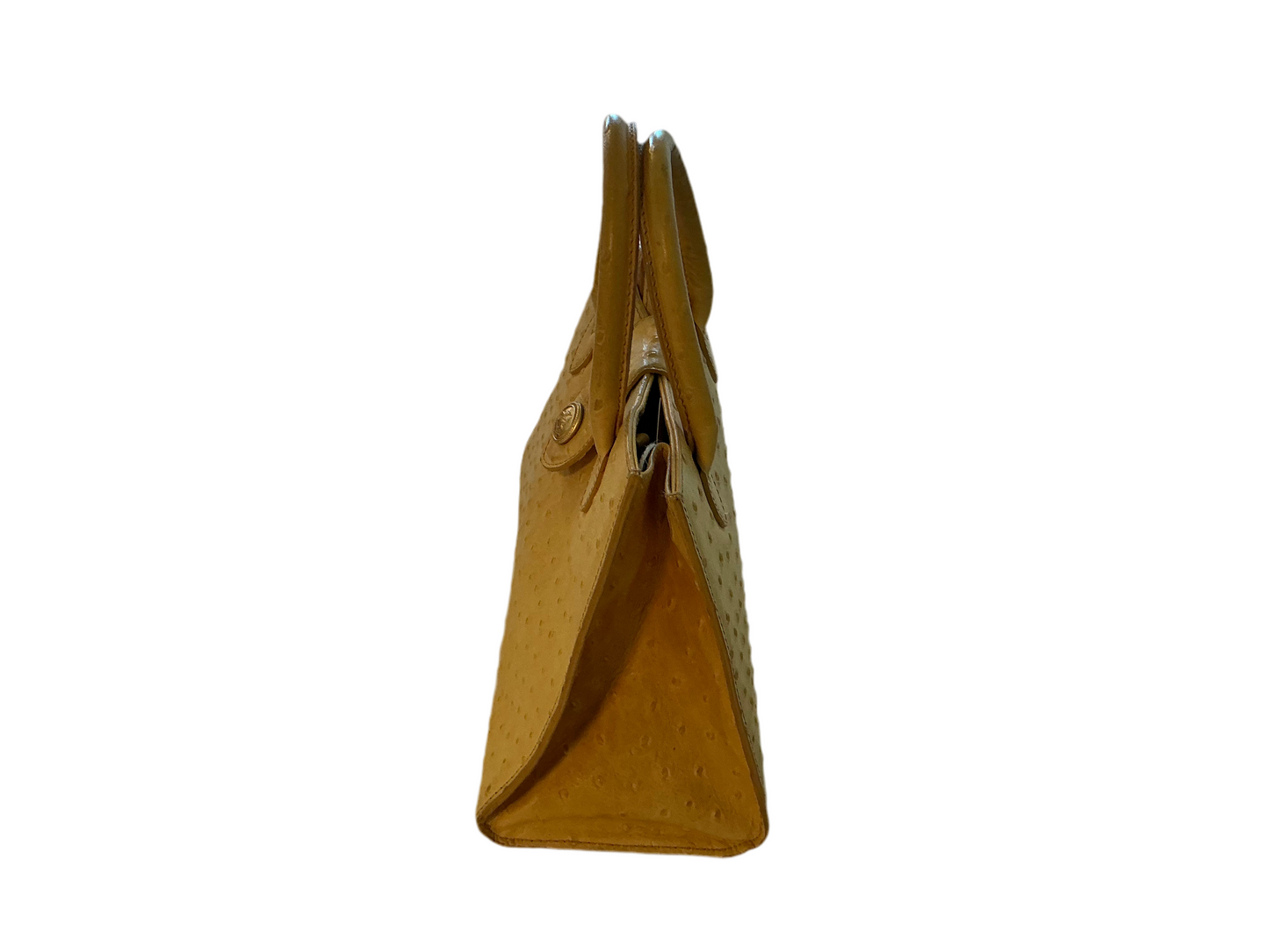 Didier Lamarthe Yellow Ostrich Handbag With Strap