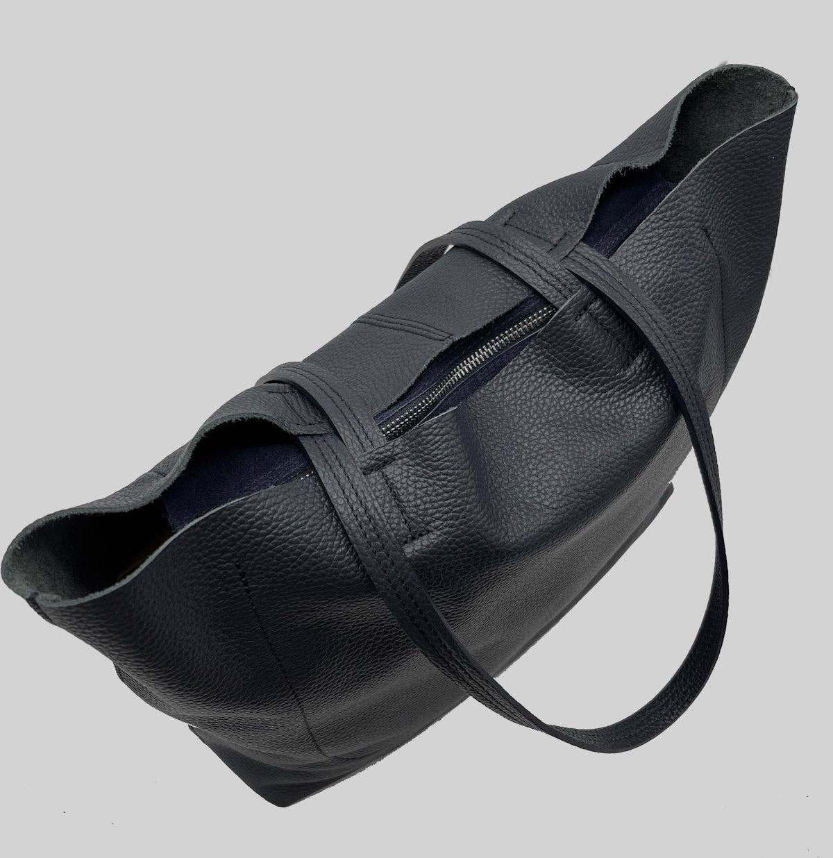 Genuine leather shopping bag,Made in Italy,