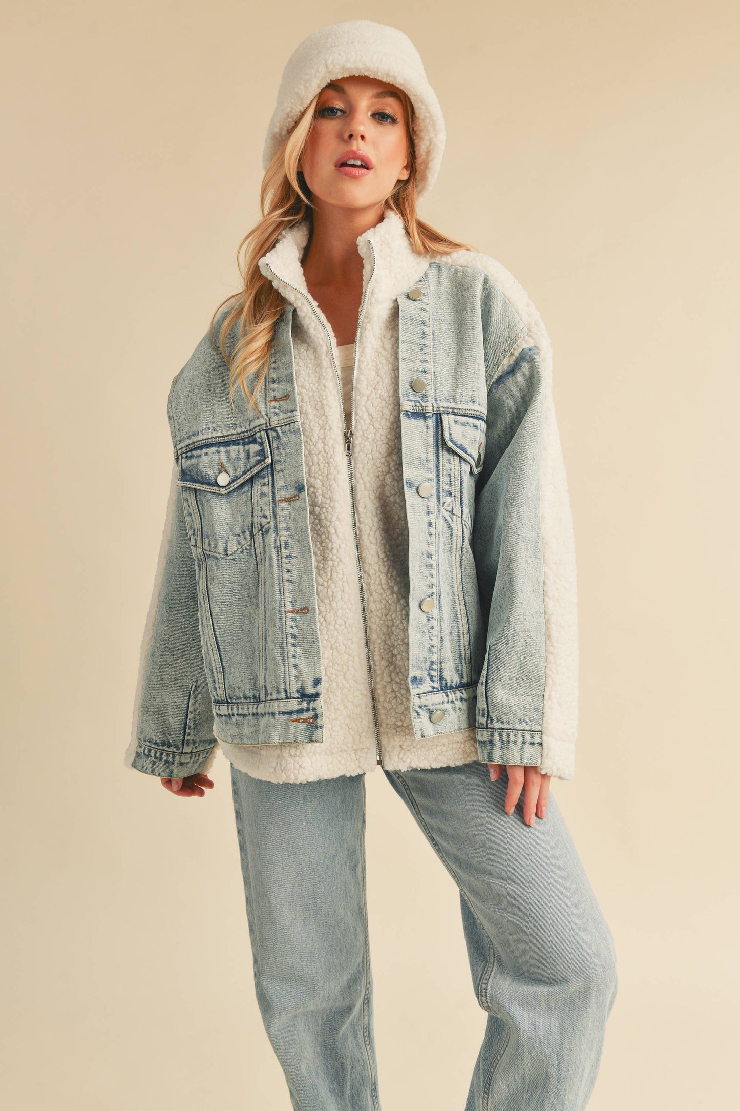 HARPER: Sherpa & Denim Jacket