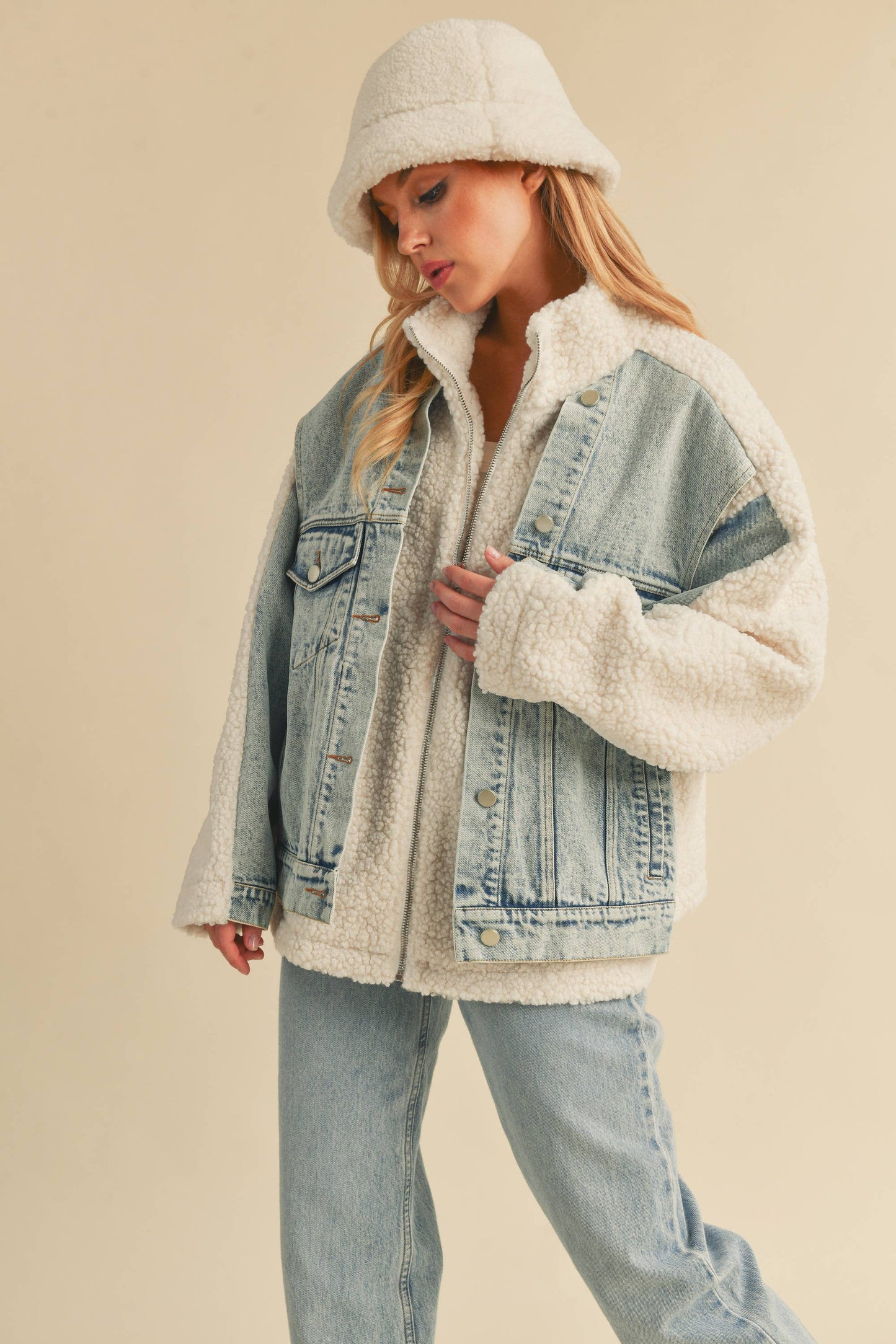 HARPER: Sherpa & Denim Jacket