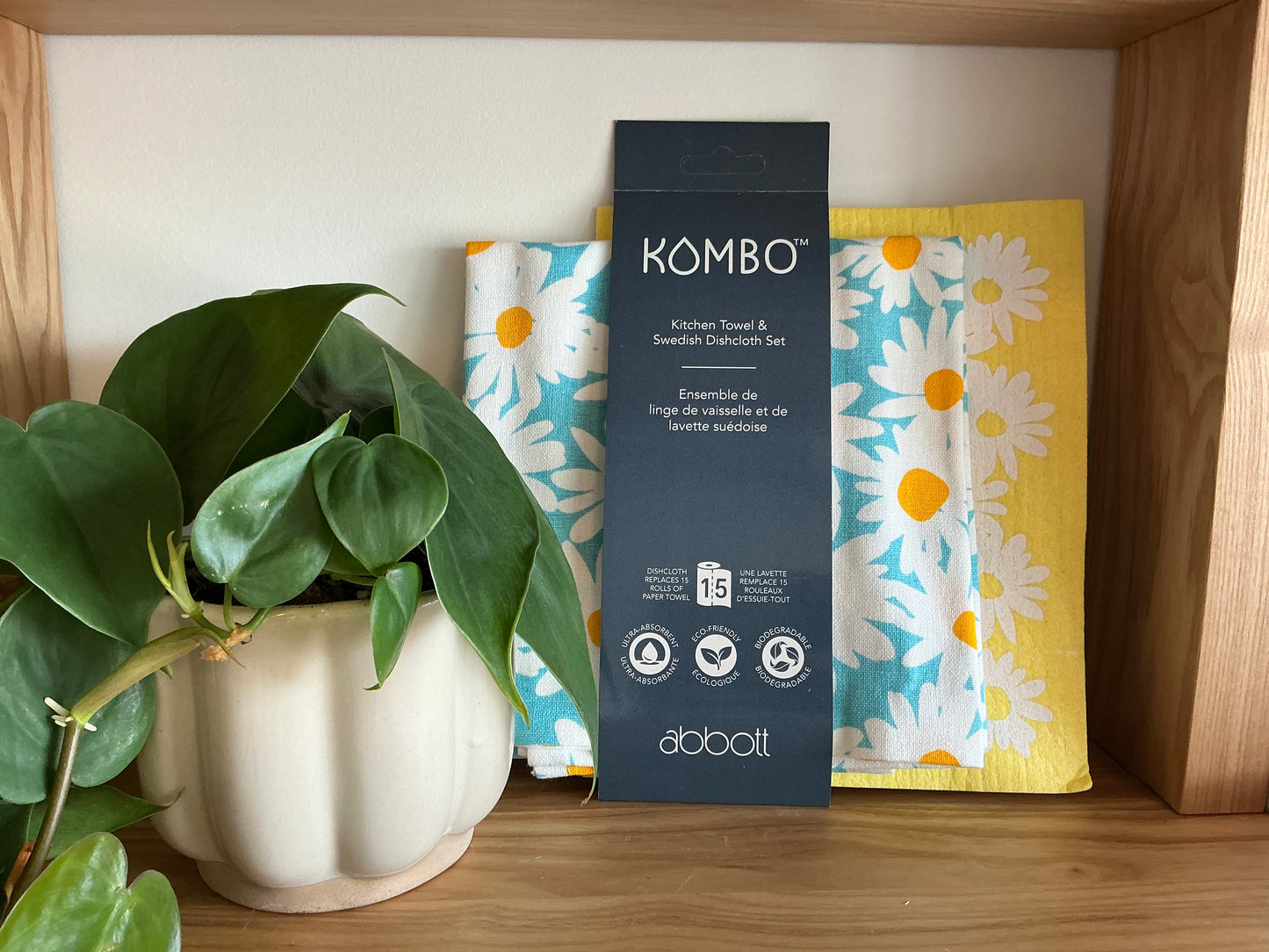 Kombo kitchen towel & Swedish dishcloth set