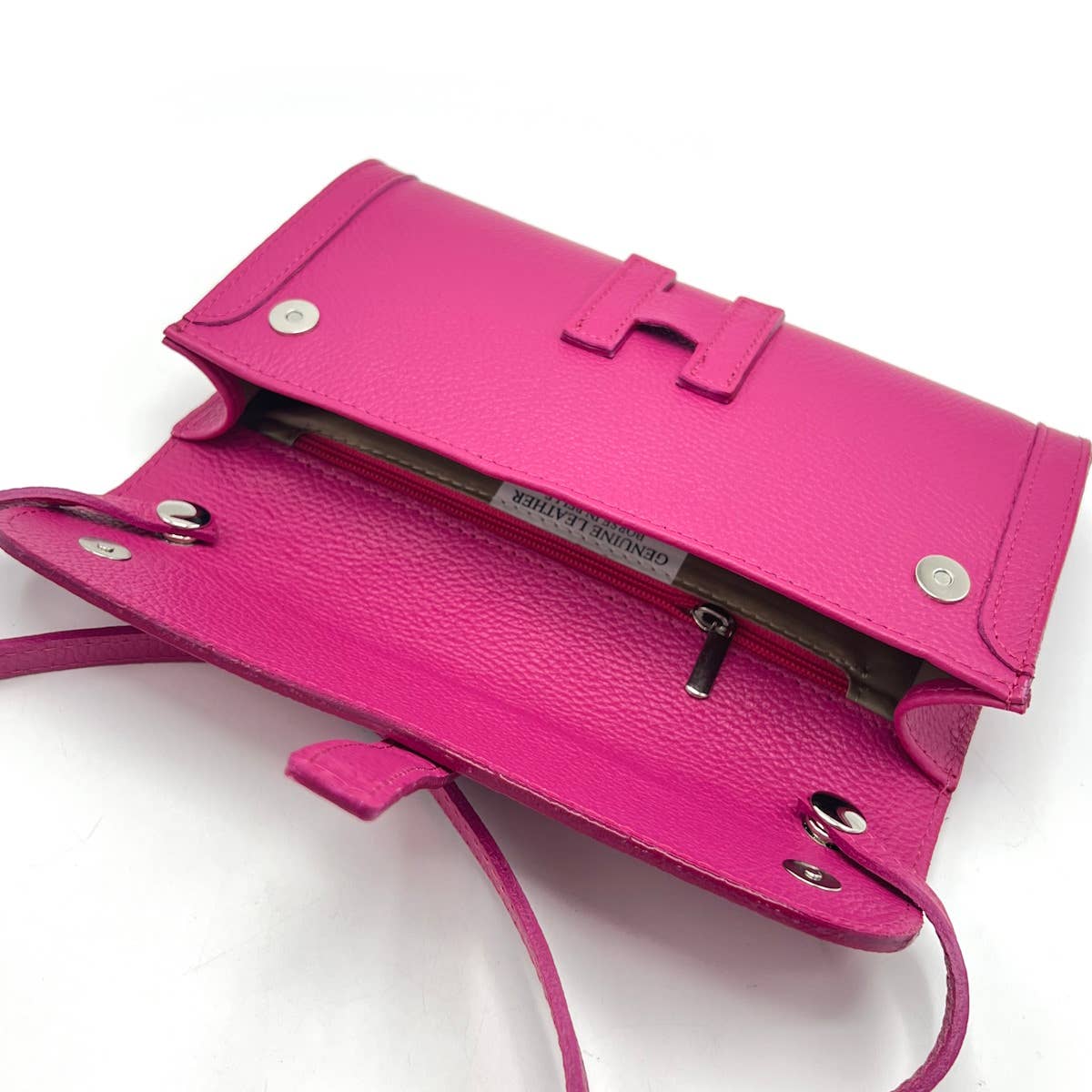 Genuine leather clutch bag, Made in Italy