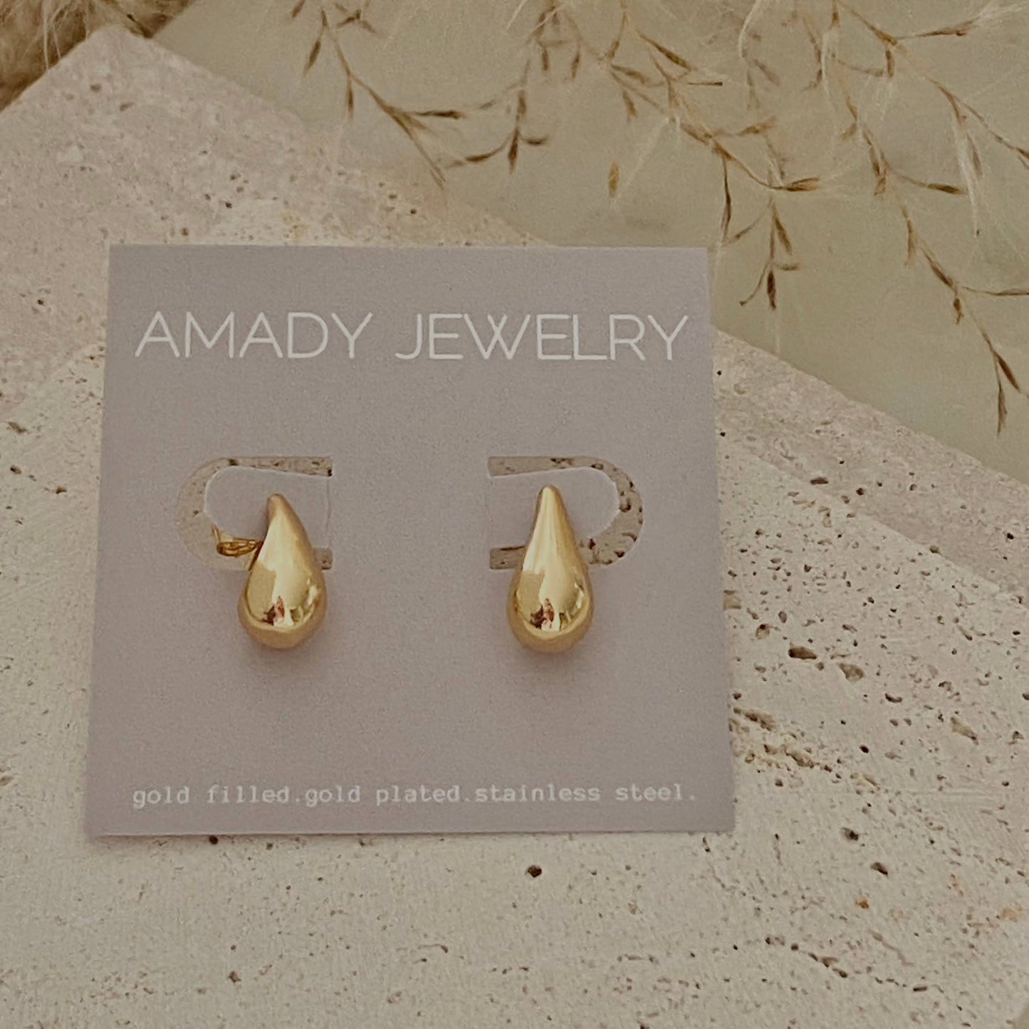 Teardrop Earrings 18k Gold Filled pear shape drop