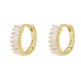 BAGUETTE CUT HUGGIE EARRINGS